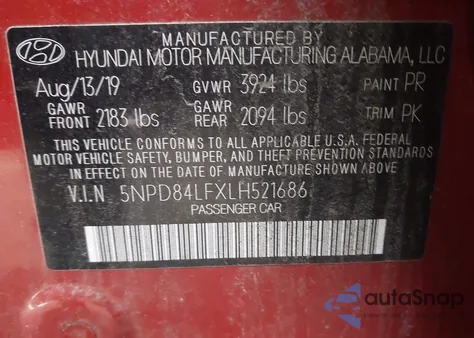 2020 Hyundai Elantra Value Edition from USA, damaged, VIN 5NPD84LFXLH521686